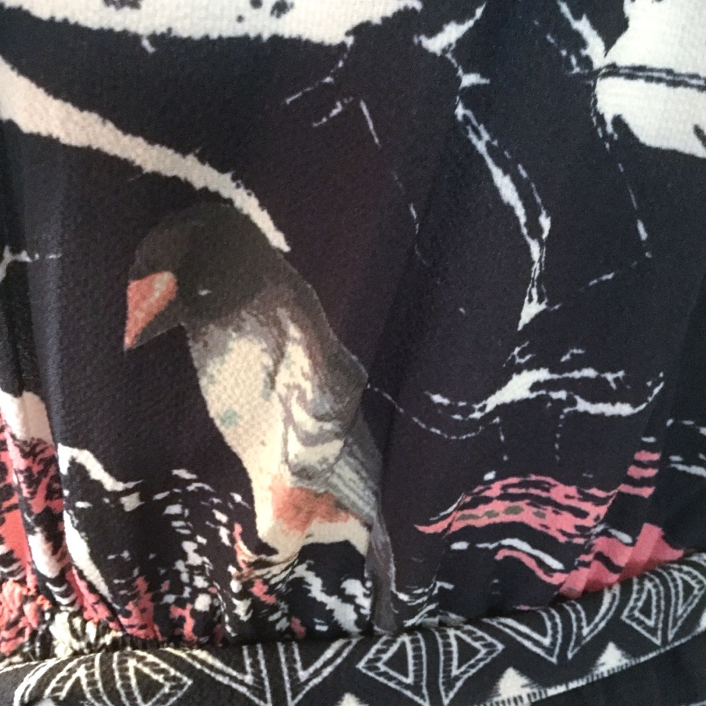 Flying Tomato Black Cream Floral High-Low Off-Shoulder Dress - Picture 8 of 11